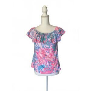 Lilly Pulitzer Floral Off-Shoulder Women's Top, XS